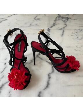 Dolce & Gabbana Black and Red Heels